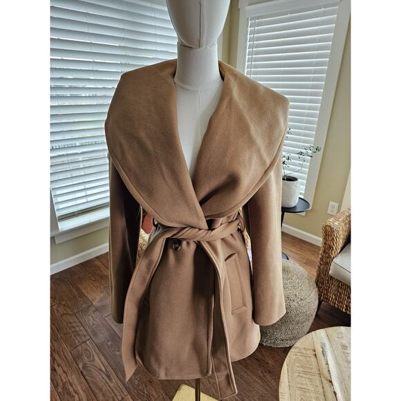 Avec Les Filles Jackets & Blazers - Avec Les Filles Anthropologie Womens Hooded Belted Trench Coat Size M Tan